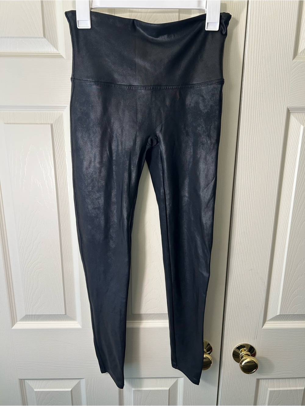 SPANXshape by Sara Blakely Faux Leather Black Shiny Leggings